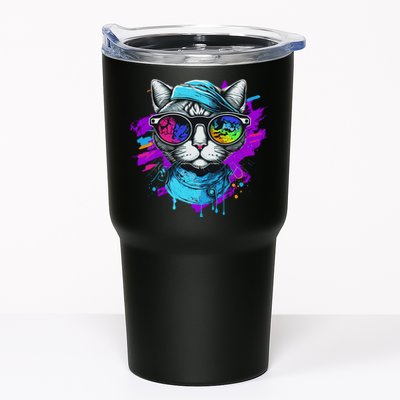 Cool Hipster Hip Cat With Shades Scarf And Hat Tumbler