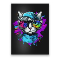 Cool Hipster Hip Cat With Shades Scarf And Hat Poster