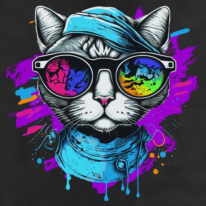 Cool Hipster Hip Cat With Shades Scarf And Hat Golf Towel