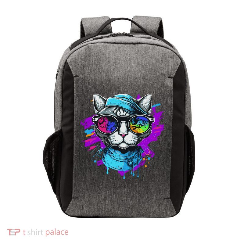 Cool Hipster Hip Cat With Shades Scarf And Hat Vector Backpack