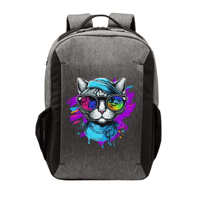 Cool Hipster Hip Cat With Shades Scarf And Hat Vector Backpack