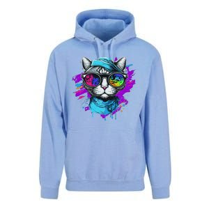 Cool Hipster Hip Cat With Shades Scarf And Hat Unisex Surf Hoodie