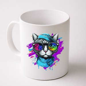 Cool Hipster Hip Cat With Shades Scarf And Hat Coffee Mug