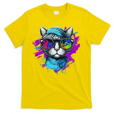 Cool Hipster Hip Cat With Shades Scarf And Hat T-Shirt