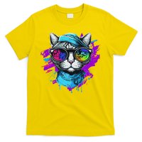 Cool Hipster Hip Cat With Shades Scarf And Hat T-Shirt