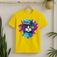 Cool Hipster Hip Cat With Shades Scarf And Hat T-Shirt