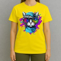 Cool Hipster Hip Cat With Shades Scarf And Hat T-Shirt