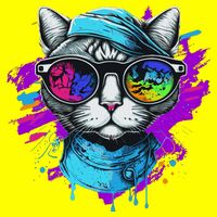 Cool Hipster Hip Cat With Shades Scarf And Hat T-Shirt