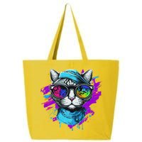 Cool Hipster Hip Cat With Shades Scarf And Hat 25L Jumbo Tote