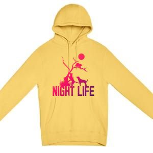 Coon Hound Hunting Night Life Hunting Dog Coon Hunting Gift Premium Pullover Hoodie