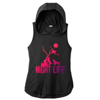 Coon Hound Hunting Night Life Hunting Dog Coon Hunting Gift Ladies PosiCharge Tri-Blend Wicking Draft Hoodie Tank