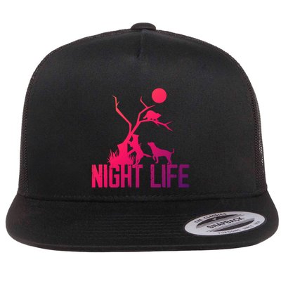 Coon Hound Hunting Night Life Hunting Dog Coon Hunting Gift Flat Bill Trucker Hat