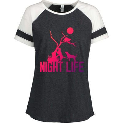 Coon Hound Hunting Night Life Hunting Dog Coon Hunting Gift Enza Ladies Jersey Colorblock Tee