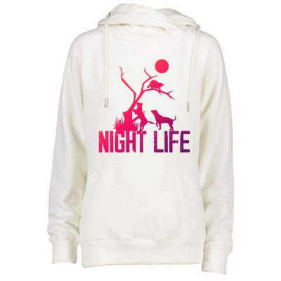 Coon Hound Hunting Night Life Hunting Dog Coon Hunting Gift Womens Funnel Neck Pullover Hood