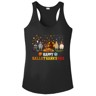 Chicken Halloween Happy Hallothanksmas Autumn Thanksgiving Gift Ladies PosiCharge Competitor Racerback Tank