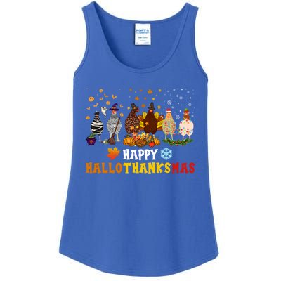 Chicken Halloween Happy Hallothanksmas Autumn Thanksgiving Gift Ladies Essential Tank