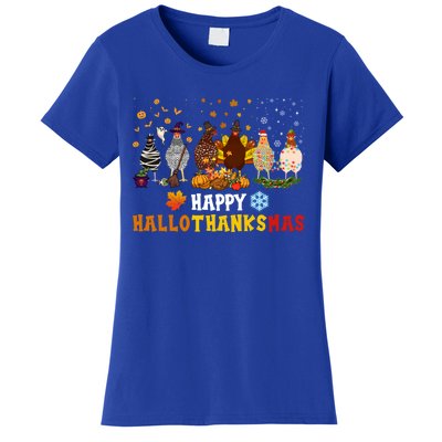 Chicken Halloween Happy Hallothanksmas Autumn Thanksgiving Gift Women's T-Shirt