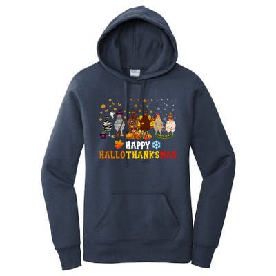 Chicken Halloween Happy Hallothanksmas Autumn Thanksgiving Gift Women's Pullover Hoodie