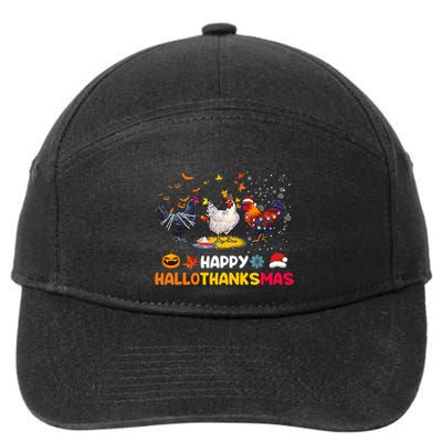 Chicken Halloween Happy Hallothanksmas Autumn Thanksgiving Gift 7-Panel Snapback Hat