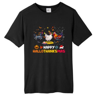 Chicken Halloween Happy Hallothanksmas Autumn Thanksgiving Gift Tall Fusion ChromaSoft Performance T-Shirt