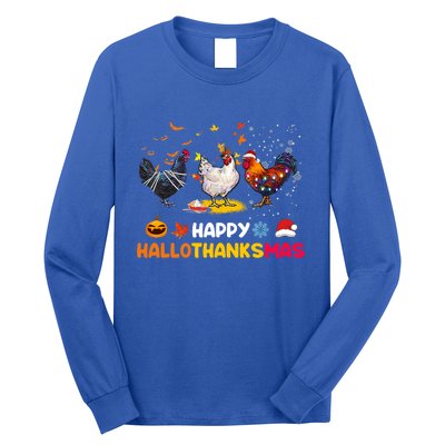 Chicken Halloween Happy Hallothanksmas Autumn Thanksgiving Gift Long Sleeve Shirt