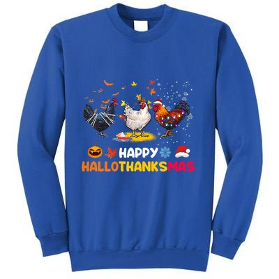 Chicken Halloween Happy Hallothanksmas Autumn Thanksgiving Gift Sweatshirt