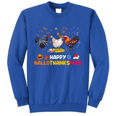 Chicken Halloween Happy Hallothanksmas Autumn Thanksgiving Gift Sweatshirt