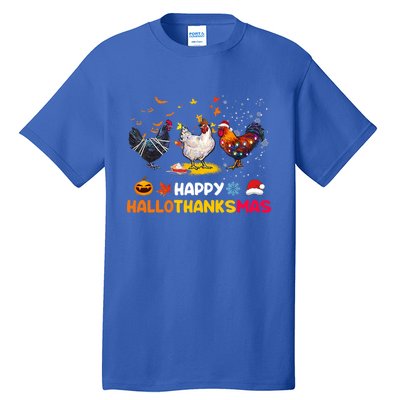 Chicken Halloween Happy Hallothanksmas Autumn Thanksgiving Gift Tall T-Shirt