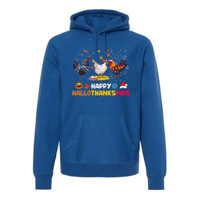 Chicken Halloween Happy Hallothanksmas Autumn Thanksgiving Gift Premium Hoodie