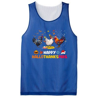 Chicken Halloween Happy Hallothanksmas Autumn Thanksgiving Gift Mesh Reversible Basketball Jersey Tank