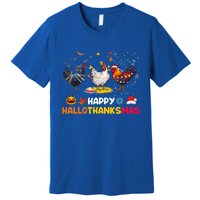 Chicken Halloween Happy Hallothanksmas Autumn Thanksgiving Gift Premium T-Shirt