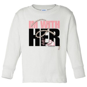 Cute Her Hype Crew Premium Toddler Long Sleeve Shirt