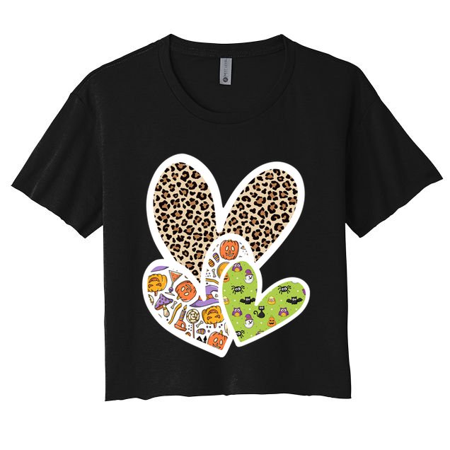 Cute Halloween Hearts Festive Crop Top