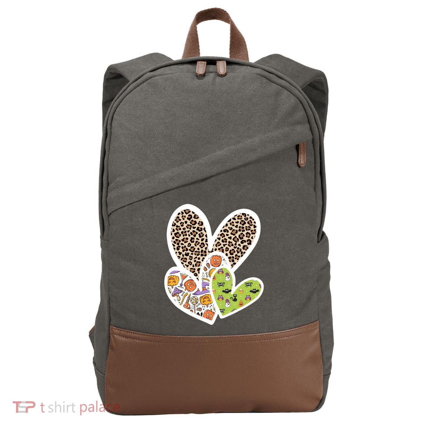Cute Halloween Hearts Festive Cotton Canvas Backpack