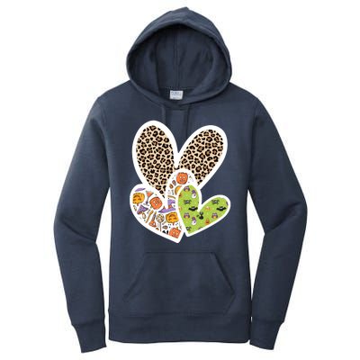 Cute Halloween Hearts Festive Women's Pullover Hoodie