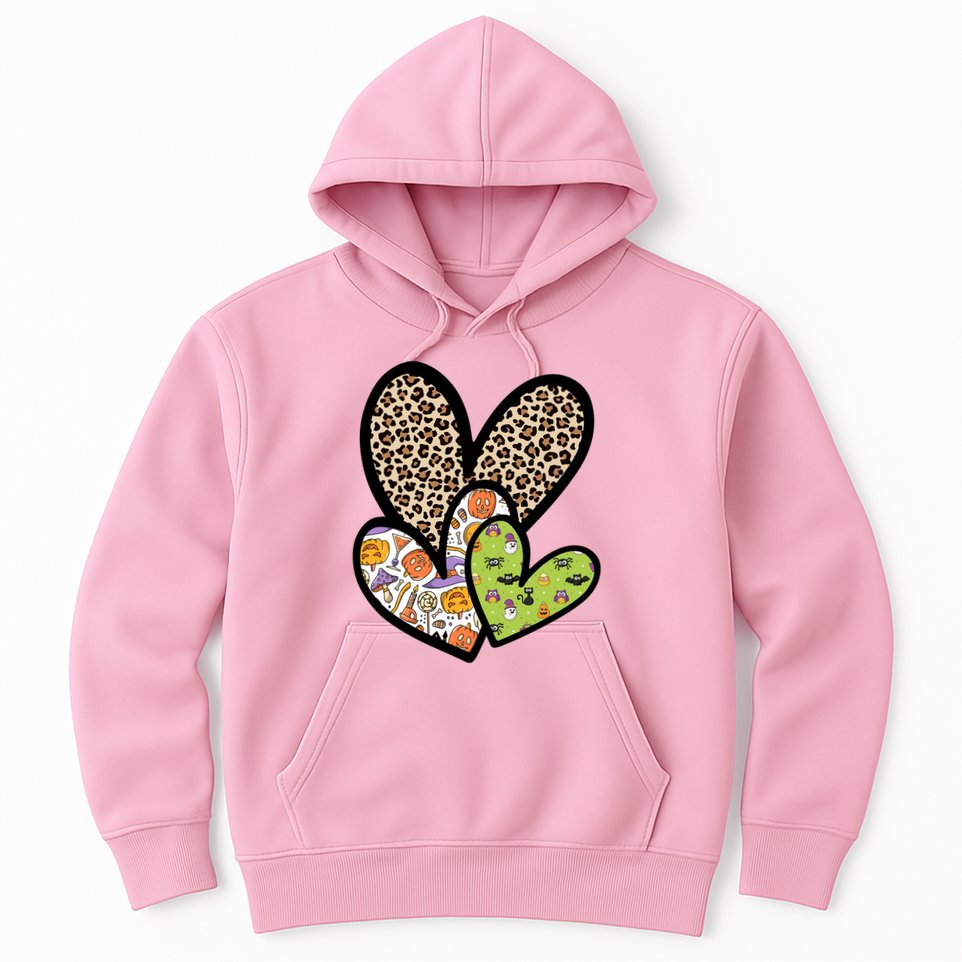 Cute Halloween Hearts Festive Hoodie