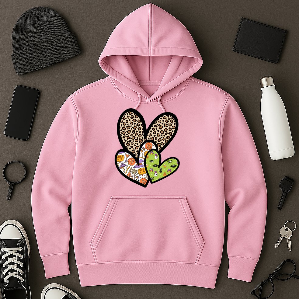 Cute Halloween Hearts Festive Hoodie