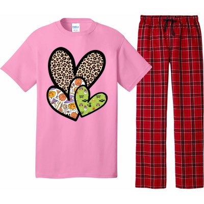 Cute Halloween Hearts Festive Pajama Set