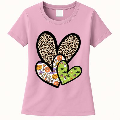 Cute Halloween Hearts Festive Womens T-Shirt