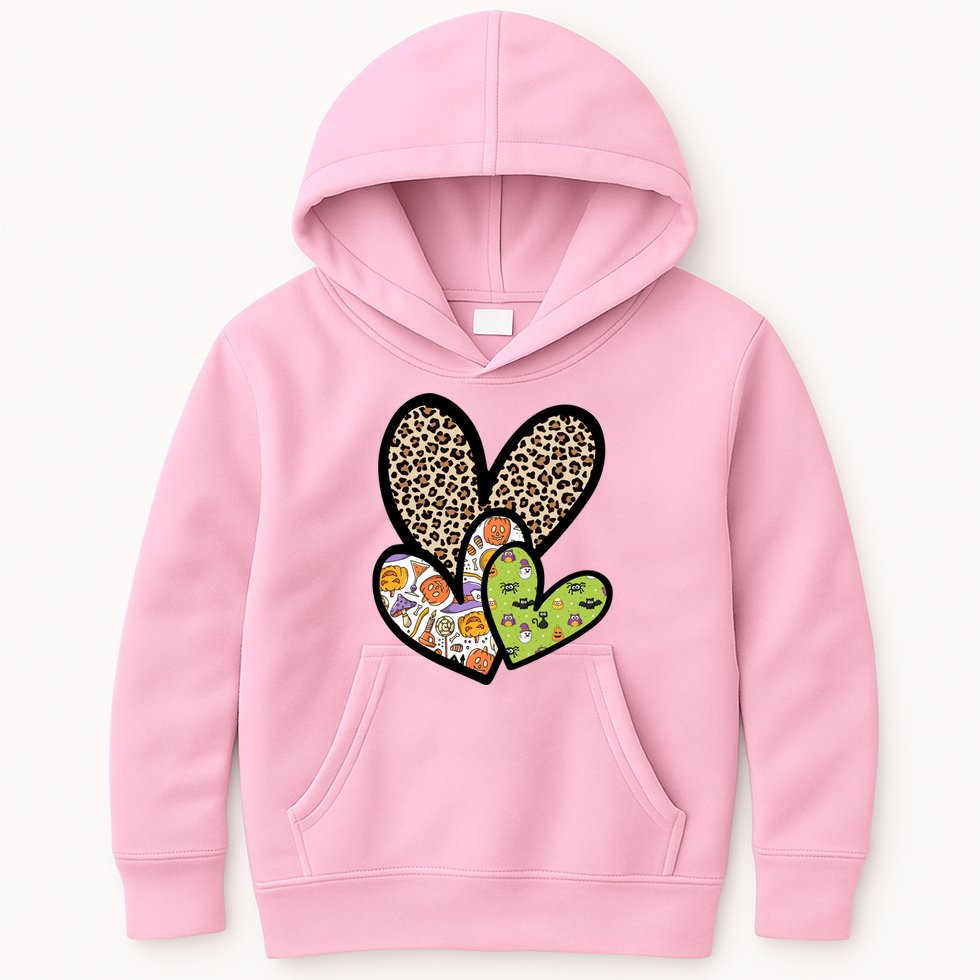 Cute Halloween Hearts Festive Kids Hoodie
