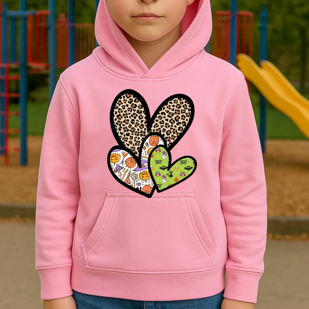 Cute Halloween Hearts Festive Kids Hoodie
