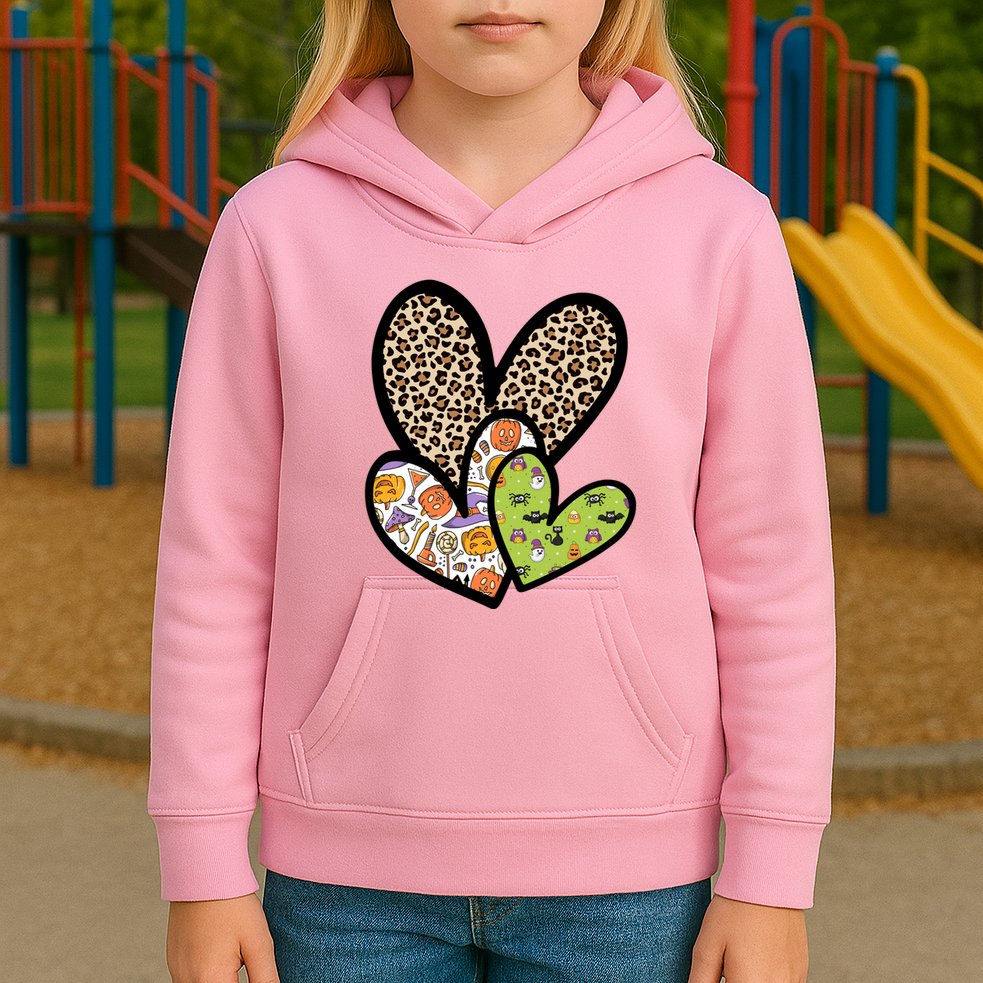 Cute Halloween Hearts Festive Kids Hoodie