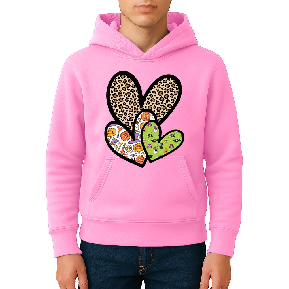 Cute Halloween Hearts Festive Kids Hoodie