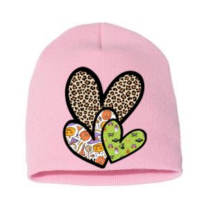 Cute Halloween Hearts Festive Short Acrylic Beanie