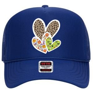 Cute Halloween Hearts Festive High Crown Mesh Back Trucker Hat