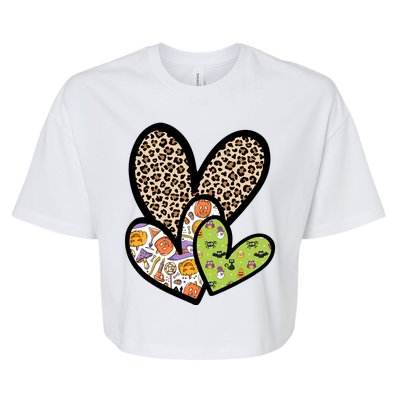 Cute Halloween Hearts Festive Bella+Canvas Jersey Crop Tee