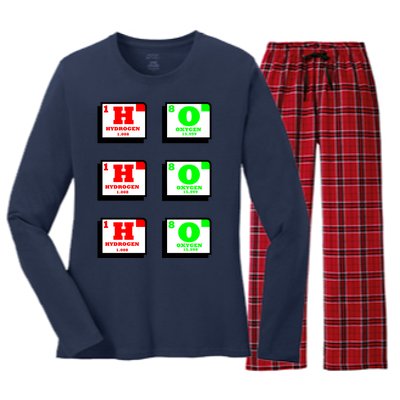 Christmas Ho Ho Ho Funny For Science Teacher Women's Long Sleeve Flannel Pajama Set 