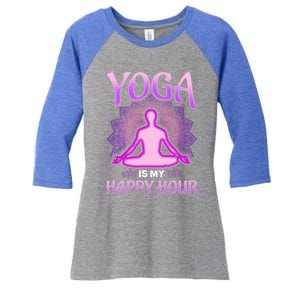 Cute Happy Hour Namaste Yoga Gift Women's Tri-Blend 3/4-Sleeve Raglan Shirt