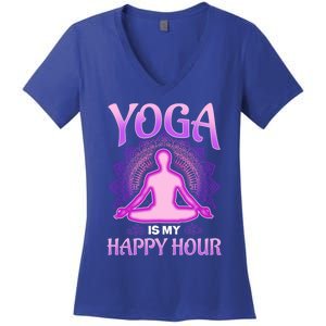 Cute Happy Hour Namaste Yoga Gift Women's V-Neck T-Shirt