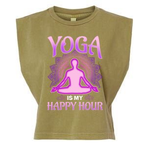 Cute Happy Hour Namaste Yoga Gift Garment-Dyed Women's Muscle Tee